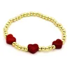 Strand Vlen smalto cuore perline braccialetto gioielli regalo per lei semplici braccialetti elasticizzati con perline Pulseras color oro