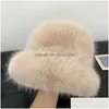 Casquettes de balle Casquettes de balle Grand chapeau de seau en fausse fourrure moelleuse pour femmes pêcheurs en peluche de luxe pêcheur d'hiver chaud Colorf et magnifique goutte de Dhlqb