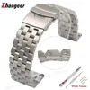 Bracelets de montre 18mm 20mm 22mm 24mm 26mm haute qualité entièrement solide en acier inoxydable Interface plate bracelets de montre Bracelet Bracelet avec outils 231115