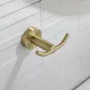 Ensemble d'accessoires de bain doré brossé en acier inoxydable rond mural porte-serviettes anneau porte-papier hygiénique crochets accessoires de salle de bain