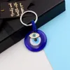 Fashion Key Rings Correnturas, 4cm de vidro redondo azul mal pingente de olho de olho com ferradura de elefante de elefante Owl Charms Jewelry Bag Keyrings Acessórios, Lucky Design Car Keychains