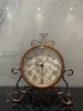 Horloges de Table Européenne Vintage Fer Forgé Silencieux Métal Décoratif Montre Bureau Ferme Goutte