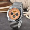 Popular Cylinder Shape Stainless Steel Band Watches Outdoor Chronograph Quartz Battery Luminous Full Functional Super Three Eyes Design Bracelet Watch gifts