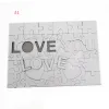 A4 Sublimation Blank Puzzle Favor Creative Love 47 Pieces MDF Heat Transfer Jigsaw Toy DIY Valentine's Day Gift BJ