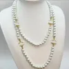 ماركة فايون الذهب البسيطة Deigner Crytal Pearl Letter Choker قلادة قلادة سلسلة سترة سلسلة المجوهرات