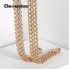 Chains 585 Rose Gold Color 10mm Big Necklace For Women Double Weaving Rolo Cable Curb Link Chain Nekclace 60cm Jewelry Gifts LCN19A