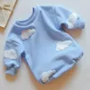 Rompers INS Spring Baby Clothing Cloud Sweater Girl Cotton Tight Top born 012 Months 24M Coat 231115