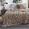 Coperta Super Soft Coral Fleece Flanella Leopard Stripe Stampato Divano Letto Copriletto Plaid 231115