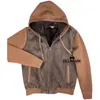 Herren Jacken Winter Loro Pania Schaffell Kaschmir Kapuze Khaki Jacke Mäntel