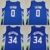 كرة السلة في المدينة الغربي Giannis Antetokounmpo Jersey 34 Men Damian Lillard 0 Khris Middleton 22 Black Blue White Green Team لعشاق الرياضة