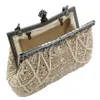 Evening Bags Boutique De FGG Vintage Women Champagne Beaded Purses Wedding Handbags Ladies Cocktail Party Beading Clutch 231115