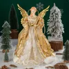 Decorações de Natal Enfeites de anjo para árvore de Natal Top Gold Angel Christmas Tree Topper Decorações de Natal douradas para jardim Quintal Cafe Desk Decor 231116