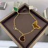 Luxury Designer Classic 4 Leaf Clover Lucky Charm Bracelet 18K Gold Shell Mother For Women And Girls 18K Gold Agate Shell Chain Mother Jewelry Gift