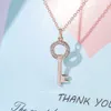 Co012 Key Shaped Necklace Solid Gold Pendant Necklaces Rose Gold Original Standard Necklace DIAMOND JEWELRY