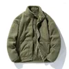 Men's Jackets Male Fleece Coat Solid Long Sleeve Stand Collar Teddy Jacket Varsity Wool Liner Coats Y2K Autumn Winter 2023 Big Size 5XL 4XL