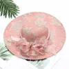 Cycling Caps & Masks Floral Organza Wide Brim Hat Woemn Church Kentucky Fascinator Bridal Tea Hats Party Wedding Elegant Cap Ladies