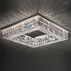 Lustres salon moderne rond/carré/rectangle Chrome acier inoxydable luminaires suspendus lustre en cristal chambre