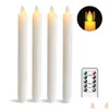 Candles Flameless Flickering Taper Real Wax Moving Wick Led Candle With Timer And Remote Y200109 Drop Delivery Home Garden Decor Dhm9T