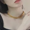 Chokers Hip Hop Erkekler Kalın Miami Küba Bağlantı Zinciri Suçlama Kolye Chunky Gold Renk Paslanmaz Çelik Boyun Yakalamaları Kadınlar İçin Takı 231115