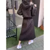 Dwuczęściowe spodnie Kimutomo eleganckie luźne, solidne kawałki bawełniany garnitur Kobieta z kapturem długie rękawy kieszeń elastyczna wysoka talia