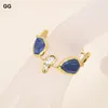 Strand GuaiGuai Schmuck Naturstein Blau Lapis Lünette Set Weiß Biwa Perle Vergoldet Armband 20,3 cm