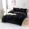 Sängkläder sätter plysch täcke kudde varma och mysiga sängkläder tredelar uppsättning hudvänligt tyg för enstaka och dubbelsängar 231116