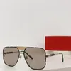 Neues Modedesign, quadratische Sonnenbrille 0437S, Metallrahmen, randlose Linse, einfacher und beliebter Stil, vielseitige UV400-Schutzbrille für den Außenbereich