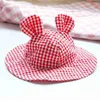 Chien vêtements rétro oreille Plaid ombre réglable chat accessoires Sunhat Pet chapeau casquette soleil protection