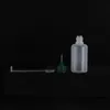 e-liquid空のボトル3ml 5ml 10ml 15ml 20ml 30ml 50ml針ボトル用プラスチックドロッパーボトル用の金属の先端getut