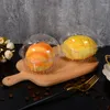 Schalen 50 Stück Einweg-Kuchen-Obstkisten Durchsichtiger Kunststoff Party Muffinschale Besteck Einzelne Cupcake Salatboxen