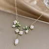Pendant Necklaces Lifefontier Sweet Bell Orchids Flower For Women Girls Temperament Enamel Wedding Choker Necklace Jewelry 2023