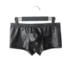 Underpants Men Synthetic Leather Underwear Soft Waterproof Boxer Briefs Man Sexy Trunks Fashion Male Bulge Pouch Panties