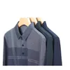 Polos Polos Spring i jesienna koszula polo-pulower z pasiastymi guzikami kontrastowymi kolorami na tylnej koszulce T-shirt brytyjskie topy stylowe