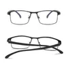 Sonnenbrille Anti -Blau -leichte Myopie -Brille Fertiger Geschäftsleute Frauen Metall Square Rezept Brille Diopter 0 -0,5 bis -6,0 Oculos