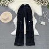 Women's Jeans Spring Cargo Pants Multi-pockets Overalls Harajuku Stays Women Loose Casual Trousers Straight Mopping