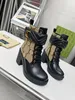 Genuine Flamingos Martin lvlies High Desert louisity Love Arrow Medal vittonly Boot Winter Designer Leather Coarse Women Heel Shoes Luxury Laureate Boots Chu 34-41