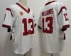 USC Trojans 13 Caleb Williams College Football Jersey 43 Troy Polamalu 33 Marcus Allen 32 OJ Simpson 5 Reggie Bush Seau Red White Mens Classic T-shirt Short Sleeves