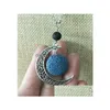 Pendentif Colliers Mode Sier Couleur Ronde Lava Pierre Lune Collier Volcanique Rock Aromathérapie Huile Essentielle Diffuseur pour Femmes Jewelr Dhabr