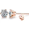 Studfärgade studörhängen 1ct D Färg Ideal Cut Lab Created Diamond 18K Rose Gold Plating Earrings for Women With GRA 231115