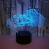 Night Lights 3D Container Truck Led Lamp 7 Color Changing RGB USB Table Car Light Christmas Decorative