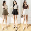 Kobiety szorty 2023 Suit Women High talia A-line Spring Summer Latoal Loose Lose Chifon Lady Black White