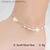 Anklets nya sexiga barfota smycken plata färgstjärna pärlor stjärna mix design dubbel däck anklet för kvinnor tjej silver färg fot armeletl231116