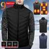 Men's Vests Winter 2/9/15 Areas Heated Vest Men USB Electric Heating Jacket Thermal Waistcoat Winter Hunting Hiking Outdoor Vest S-3XL 231116