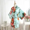 Women's Sleepwear Sexy Bride Kimono Silk Satin Robe Women Bathrobe Wedding Sister Mother Of The Groom Bridesmaid Robes