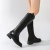 Bota Botas Largas Piel Genuina 2024 Talla Grande Antideslizante Roma Mujer Invierno Cálido Lana Nieve 231116