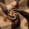 Halsdukar hjärta rutig tryckt randig imitation kashmir vinter varm halsduk för män kvinnor elegant retro klassisk sjal tillbehör gåva