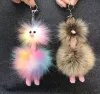 Colorful fur ball keychain Party Favor cute plush ostrich ornaments animal shape backpack car accessories Wholesale FY3458