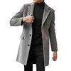 Men's Trench Coats 2023 Windbreaker Autumn and Winter Mid Length Casual Woolen High Street Trendy Suit Coat Korean Men 231115