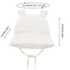 Berets Tie Rope Soft Cotton Bonnet Baby Sun Hat With Ears Solid Color Boys Girls Bucket Summer Kids Toddler Beanies Cap