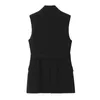 Women's Tanks 2023 Long Vests For Women Crossover Sleeveless Jacket Belt Double Breasted Vest Woman Autumn Waistcoat